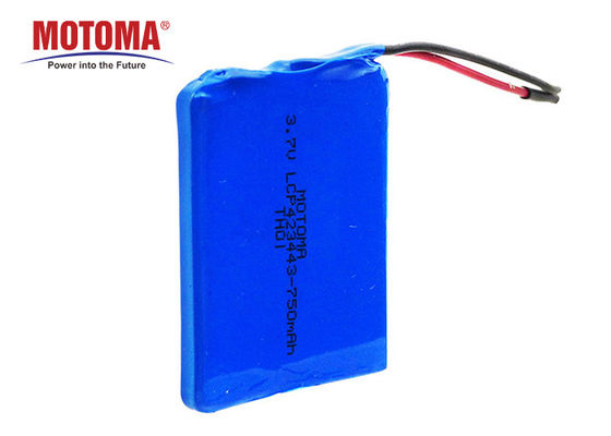 750mah a bateria recarregável IEC62133 UN38.3 MSDS do polímero do lítio de 3,7 volts aprovou