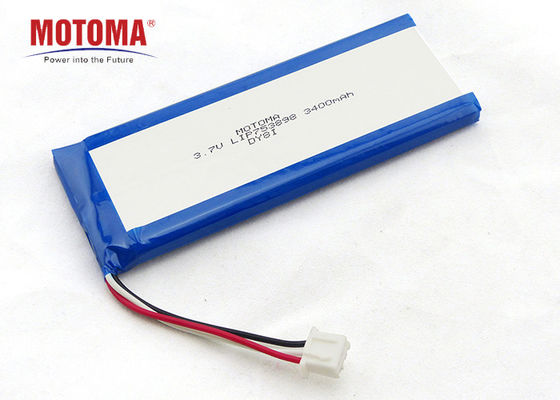 bateria de lítio médica de 3.7V 3400mah com fios e conectores